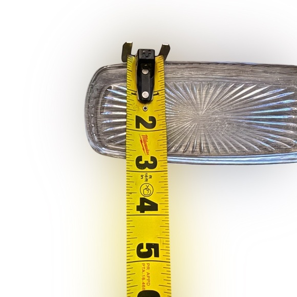 Vintage Glass Replacement Butter Dish Insert - Ribbed Sunburst Pattern - Picture 6 of 7